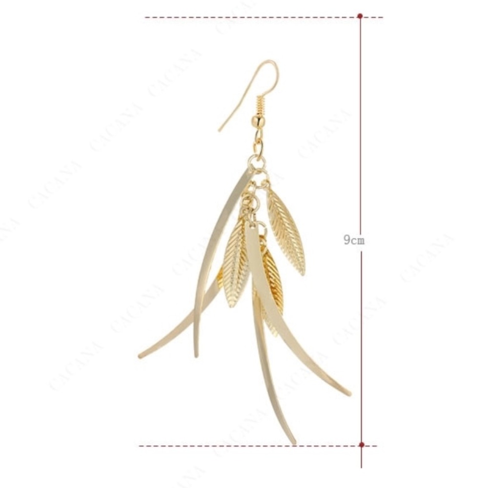 Dangle Boho Feather Earrings - Picture 4 of 8